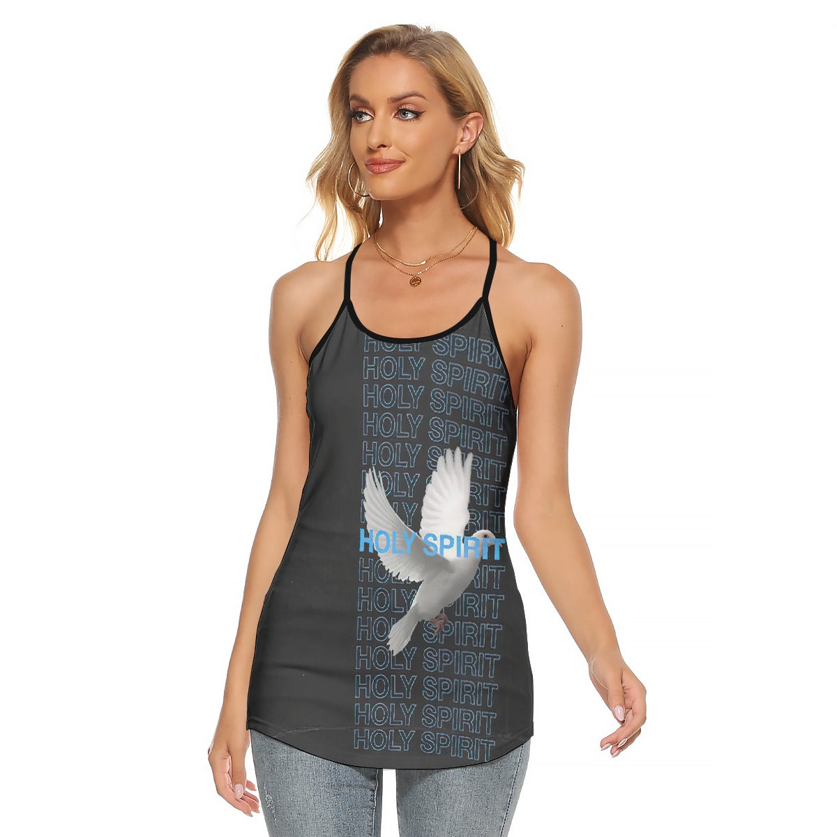 All-Over Print Women's Criss-Cross Open Back Tank Top