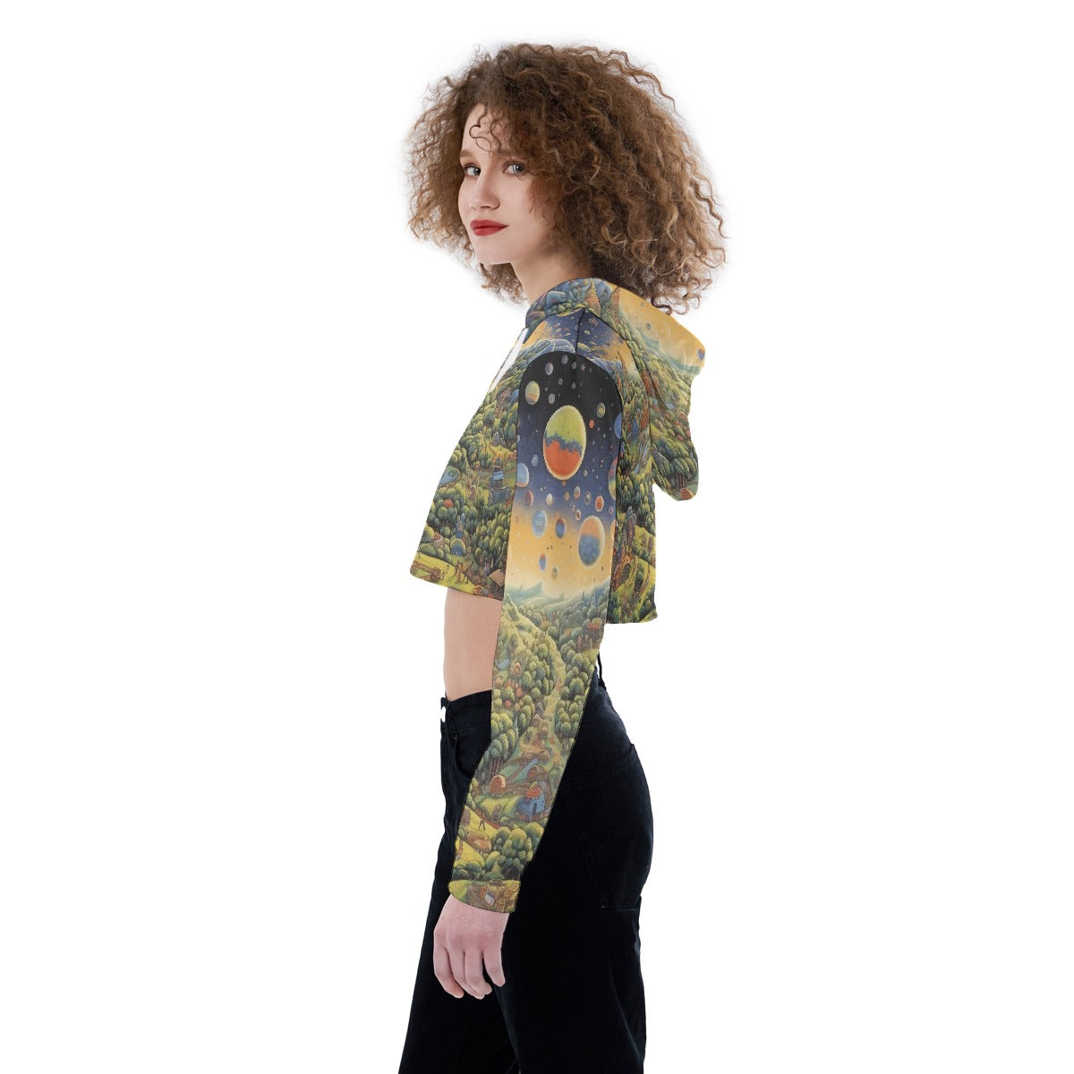 All-Over Print Women's Crop Top Hoodie