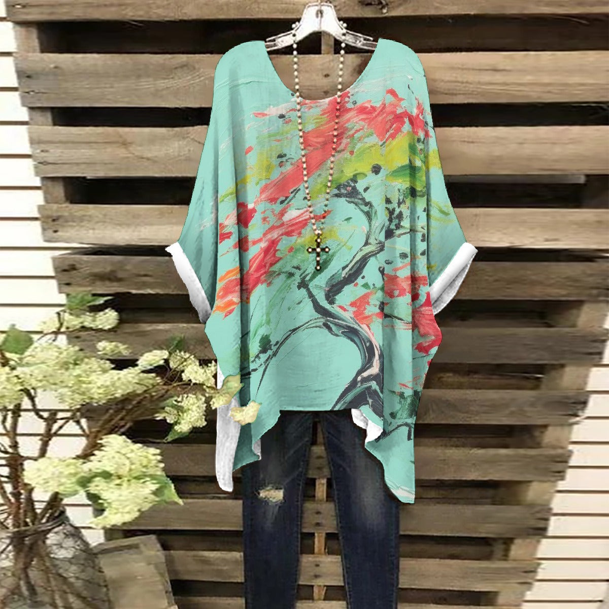 All-Over Print Women's Bat Sleeve Shirt