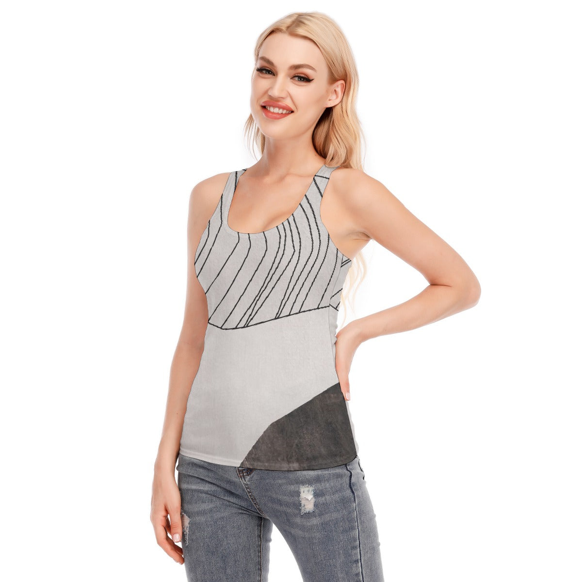 All-Over Print Women's Racer Vest | 190GSM Cotton