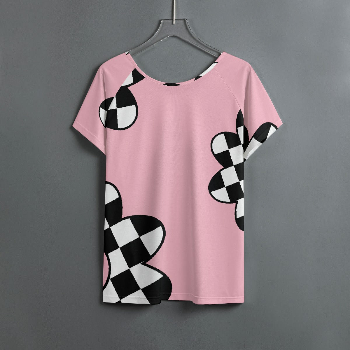 All-Over Print Women's Round Neck T-shirt With Raglan Sleeve