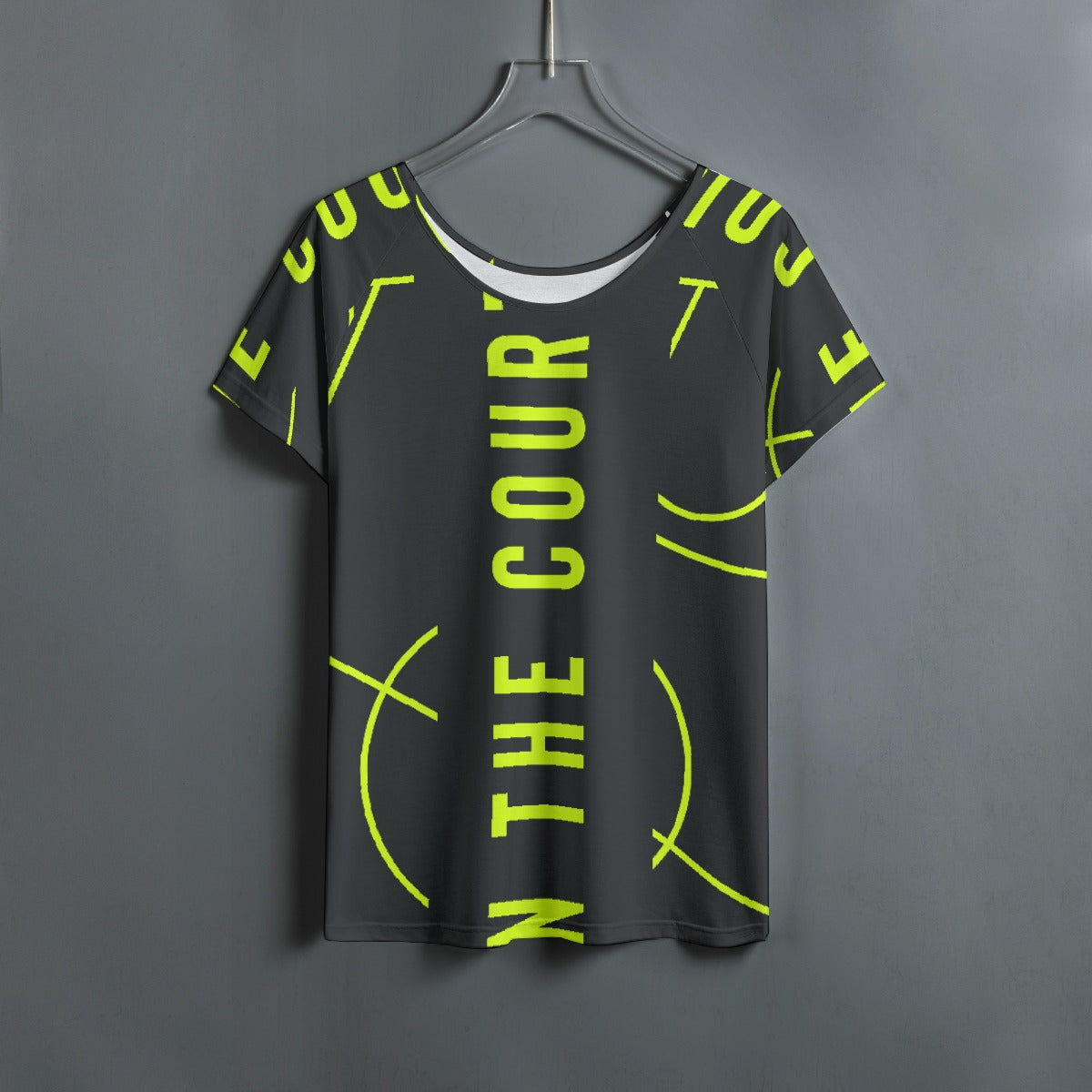 All-Over Print Women's Round Neck T-shirt With Raglan Sleeve