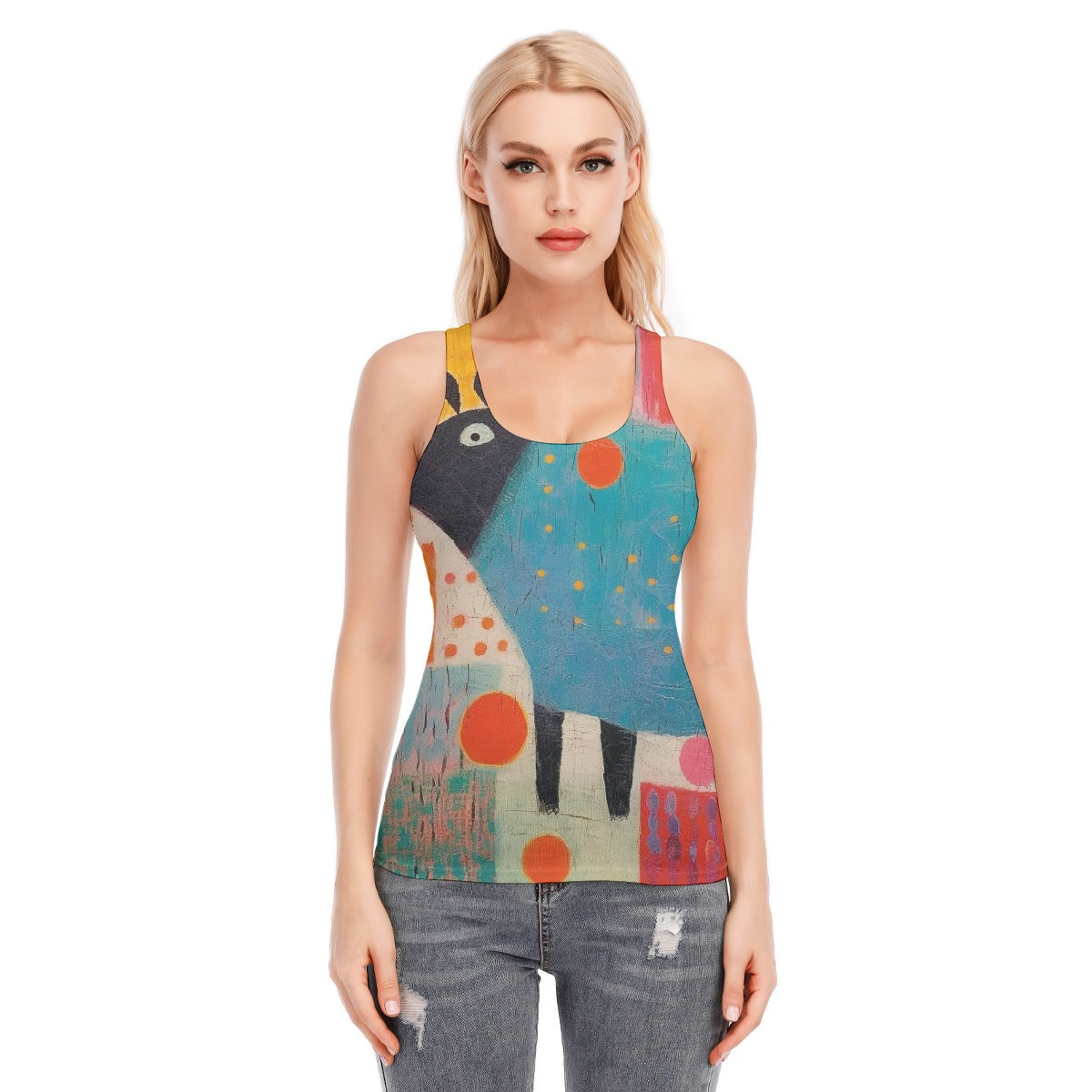 All-Over Print Women's Racer Vest | 190GSM Cotton