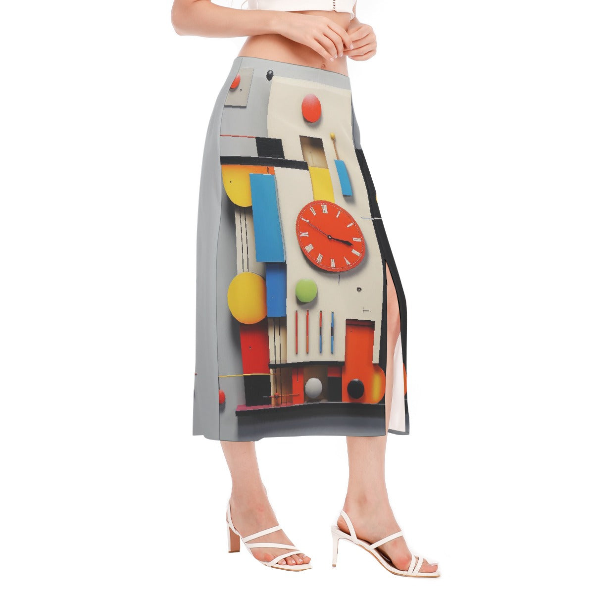All-Over Print Women's High Slit Long Skirt