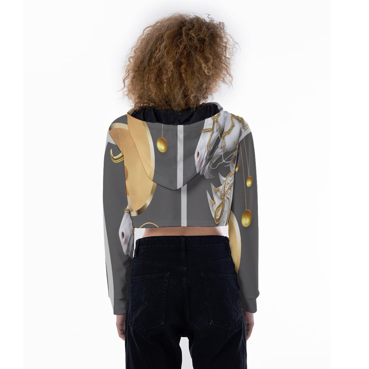 All-Over Print Women's Crop Top Hoodie