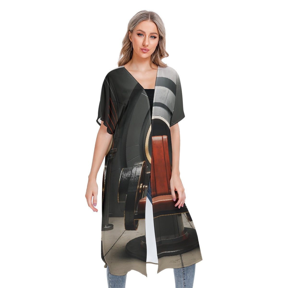 All-Over Print Women's Short Sleeve Cardigan