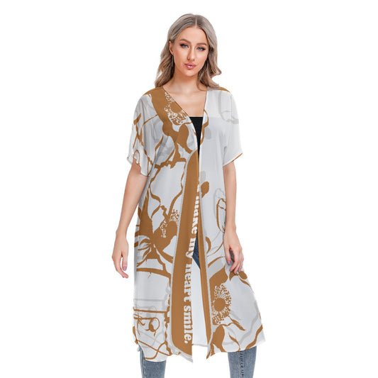 All-Over Print Women's Short Sleeve Cardigan