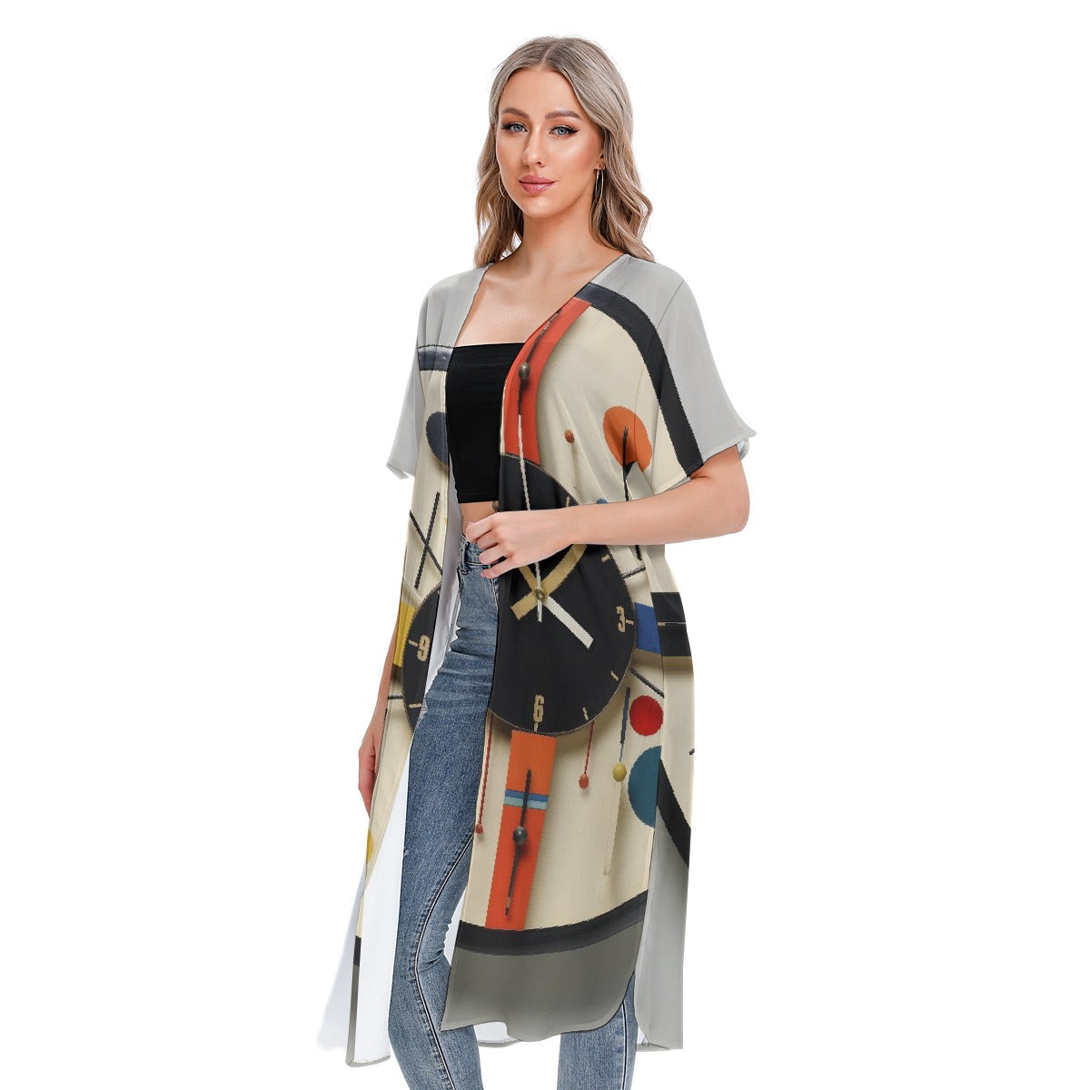 All-Over Print Women's Short Sleeve Cardigan