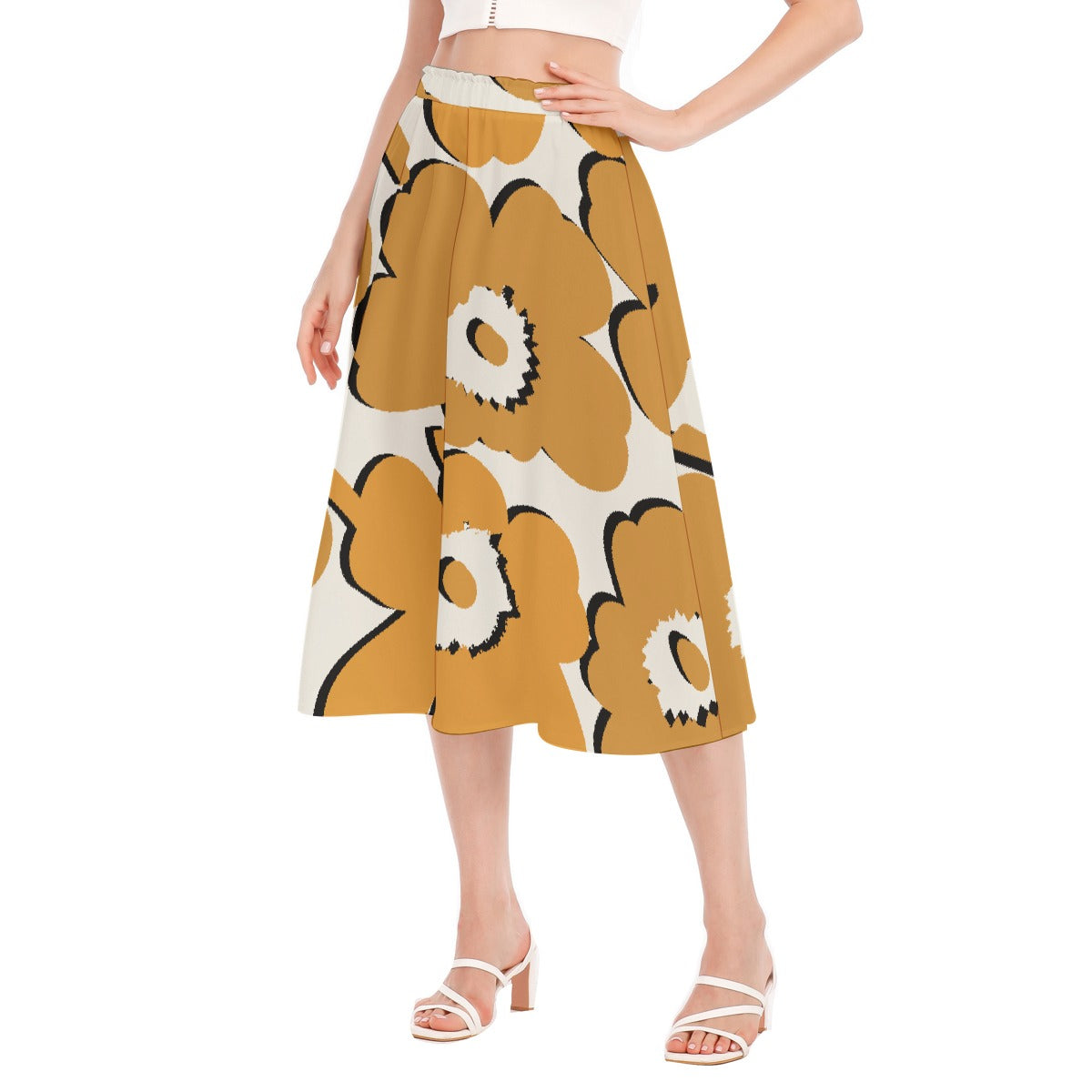 All-Over Print Women's Long Section Chiffon Skirt