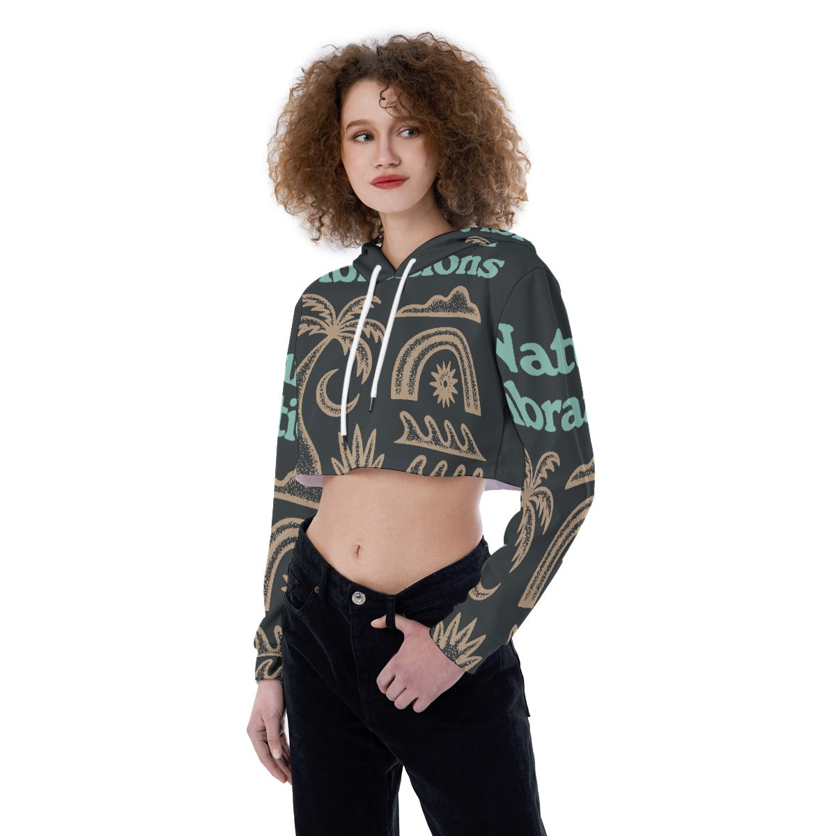 All-Over Print Women's Crop Top Hoodie