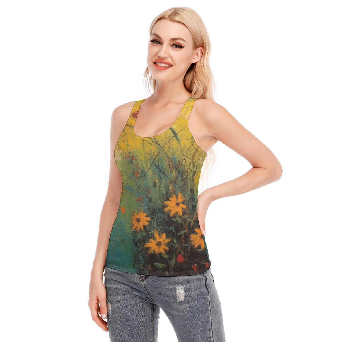 All-Over Print Women's Racer Vest | 190GSM Cotton