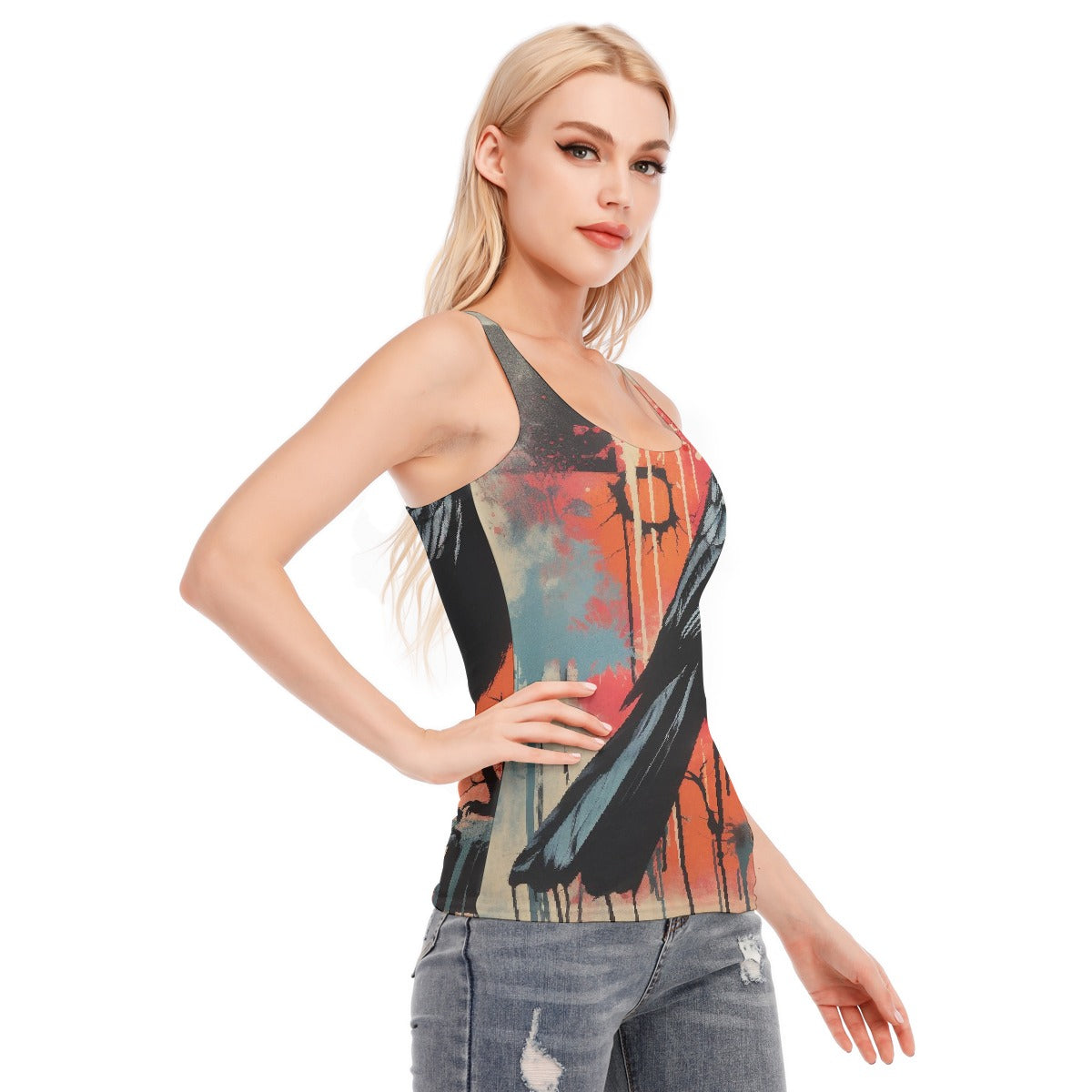 All-Over Print Women's Racer Vest | 190GSM Cotton