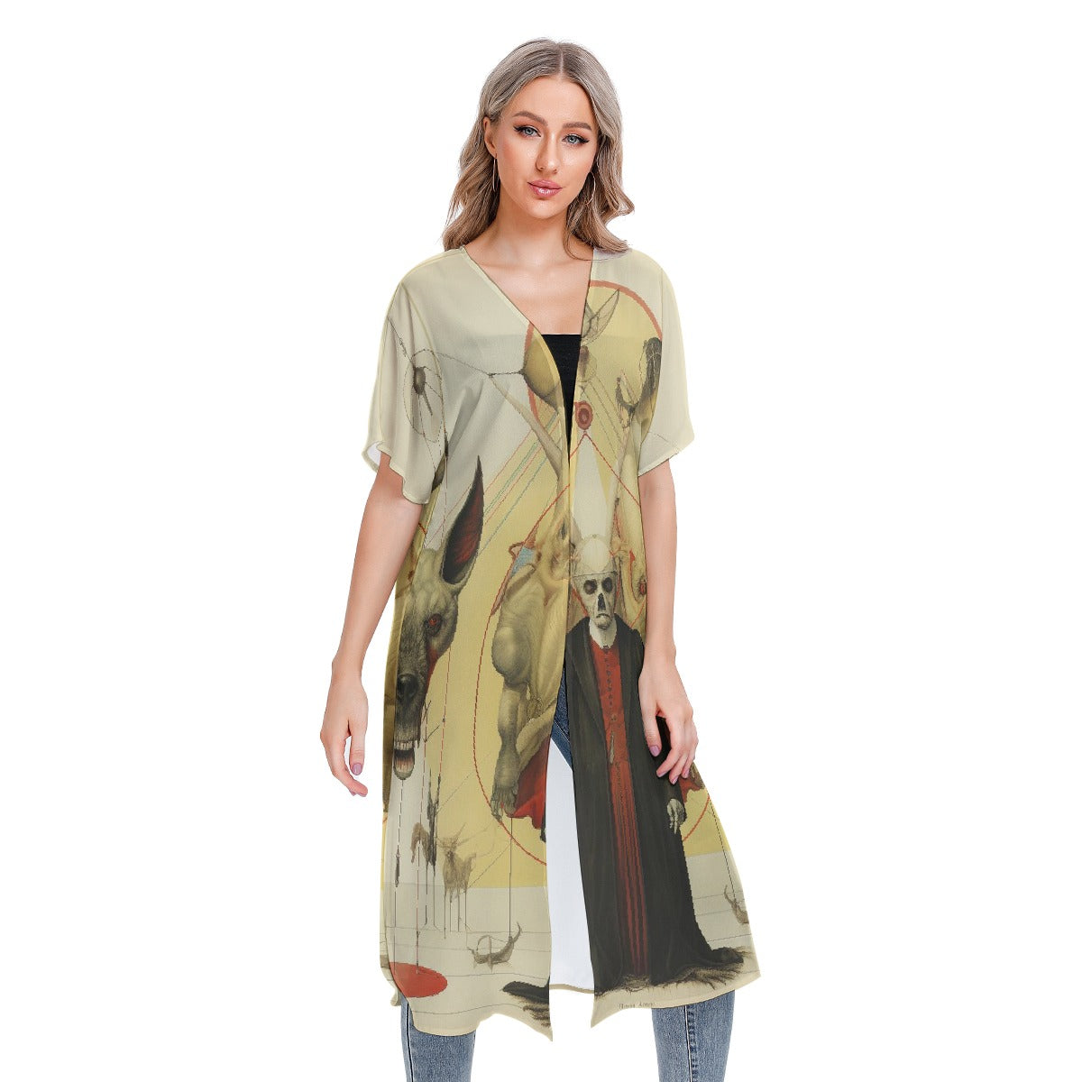 All-Over Print Women's Short Sleeve Cardigan