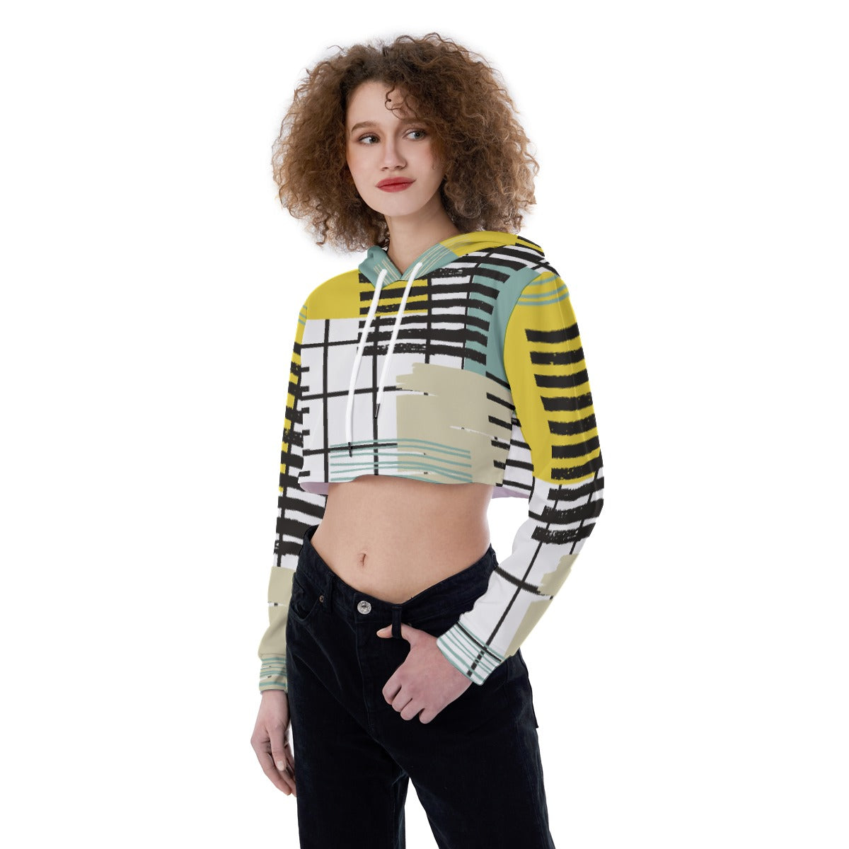 All-Over Print Women's Crop Top Hoodie