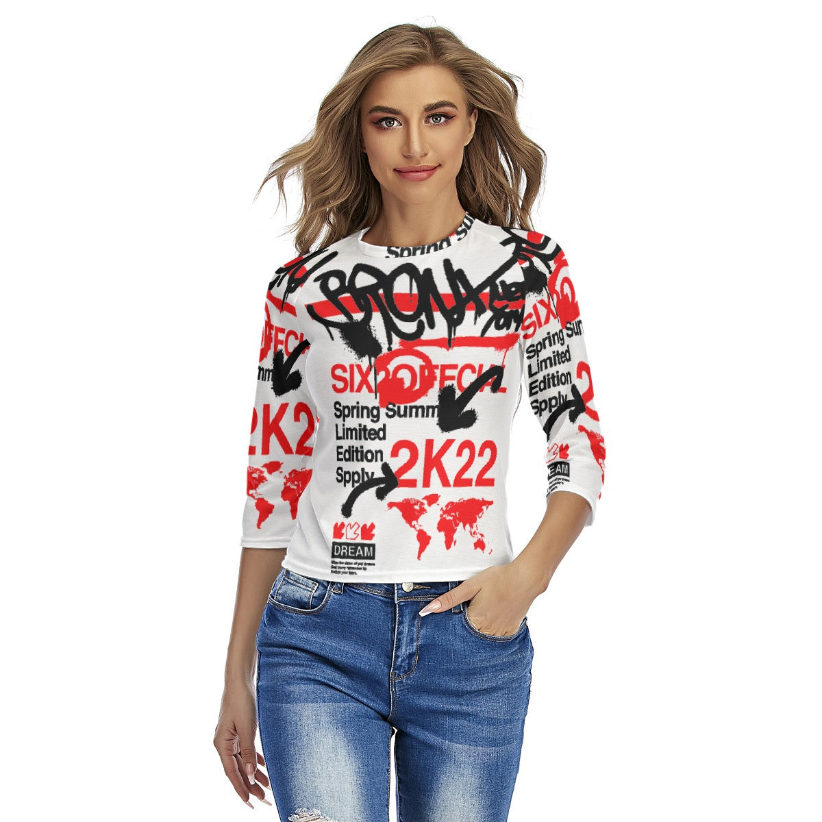 All-Over Print Women's Raglan Sleeves T-shirts