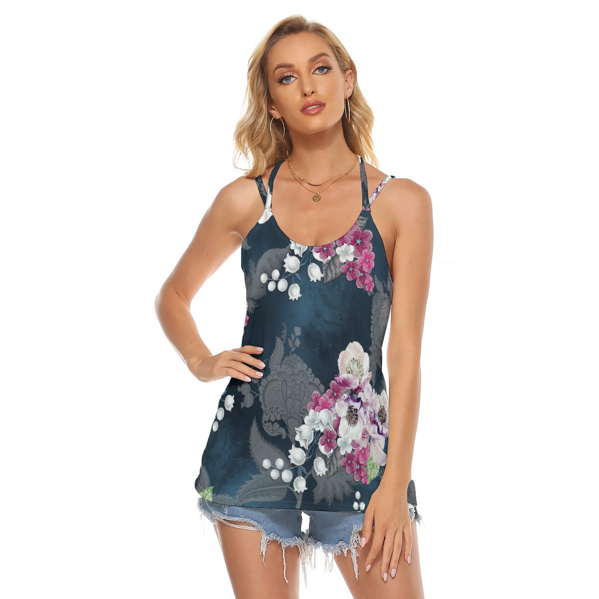 All-Over Print Women's Halter Top With Backless