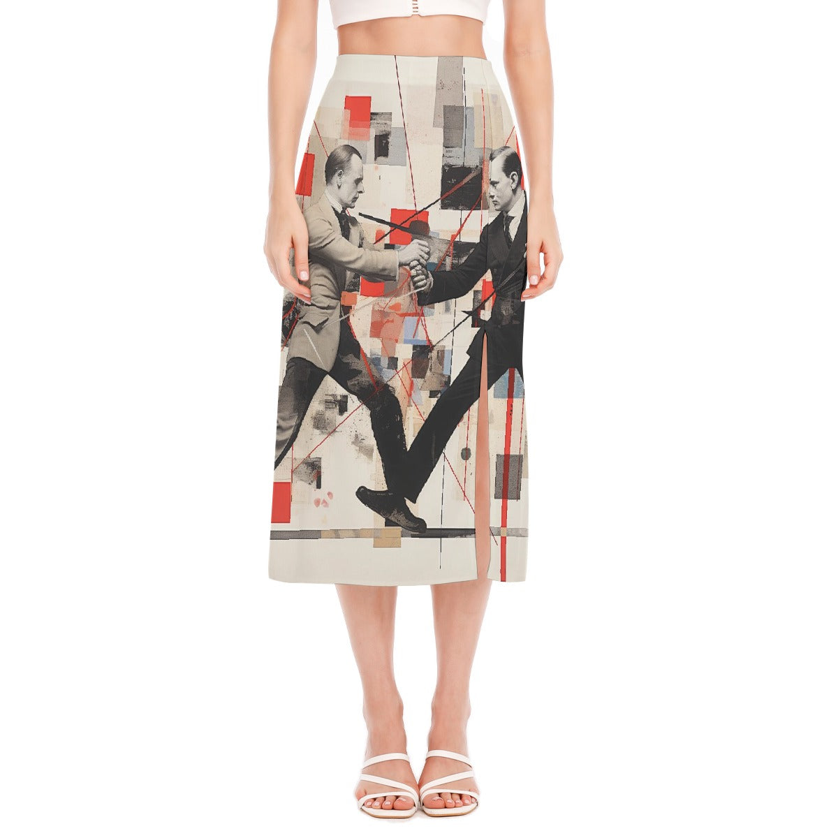 All-Over Print Women's High Slit Long Skirt