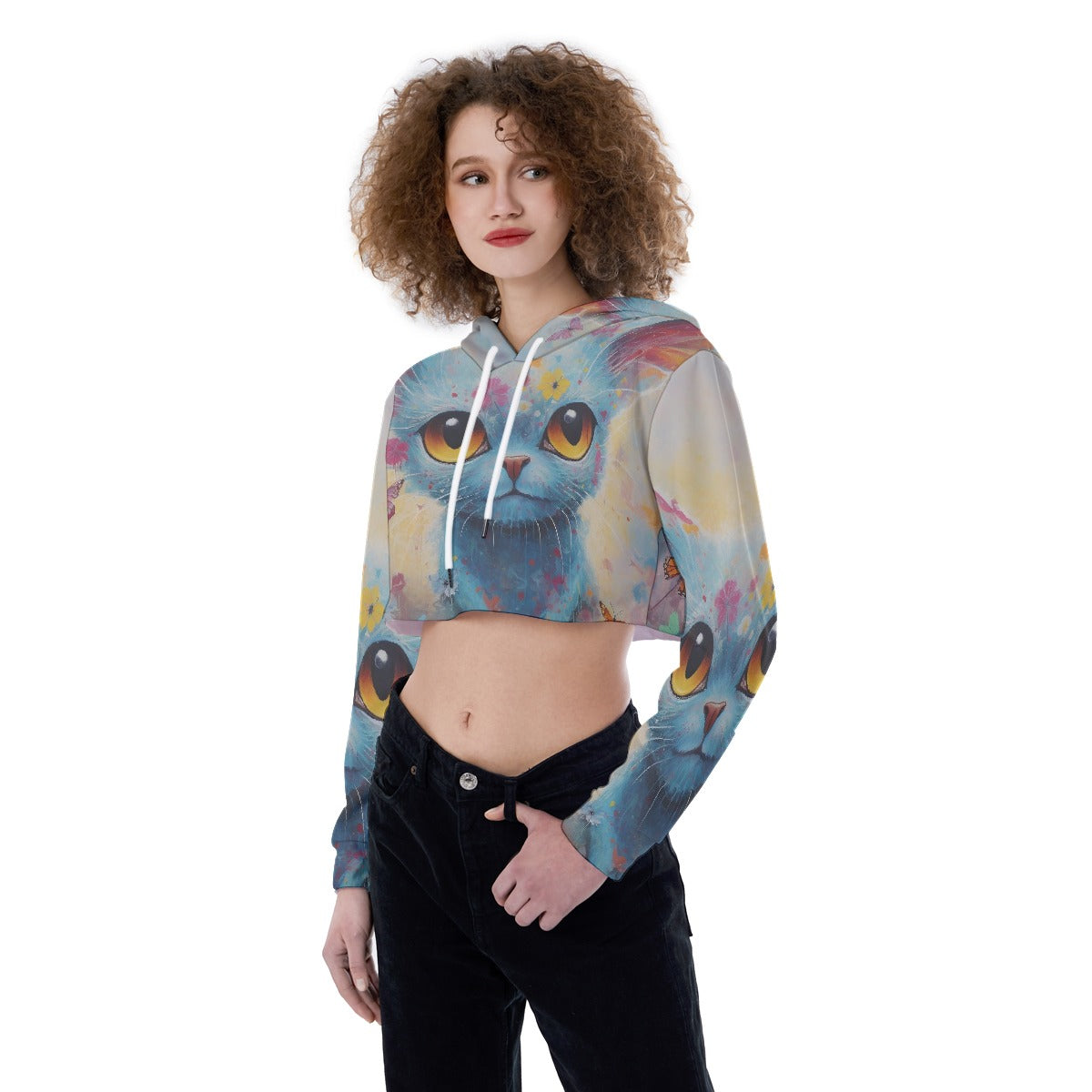 All-Over Print Women's Crop Top Hoodie