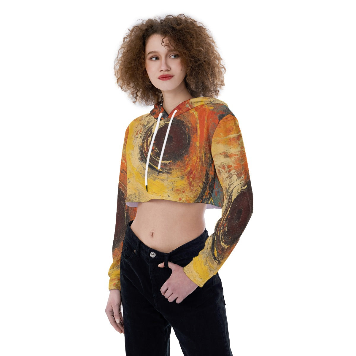 All-Over Print Women's Crop Top Hoodie