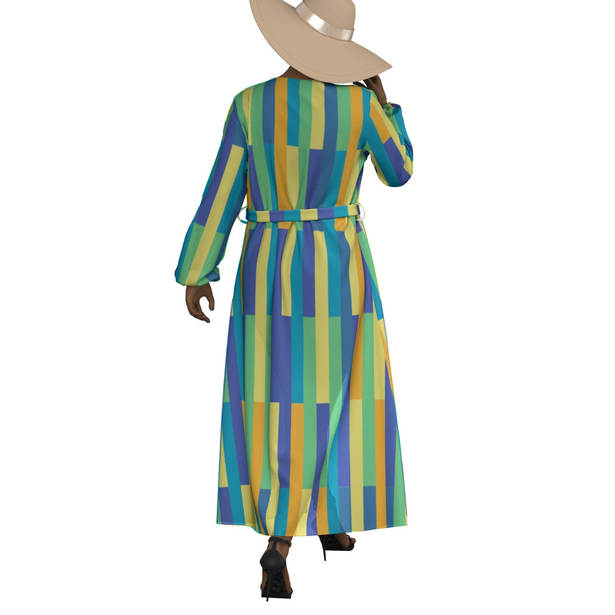 All-Over Print Women's Lace-up Chiffon Robe