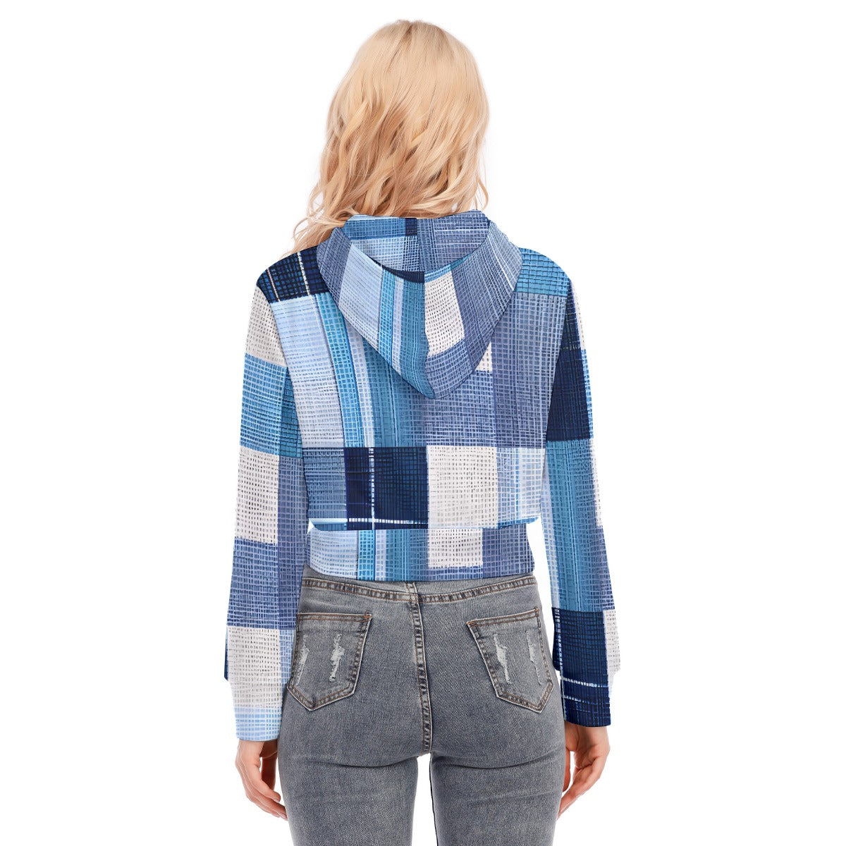 All-Over Print Women's Crop Top Hoodie With Zipper Closure