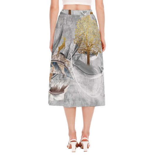 All-Over Print Women's Long Section Chiffon Skirt