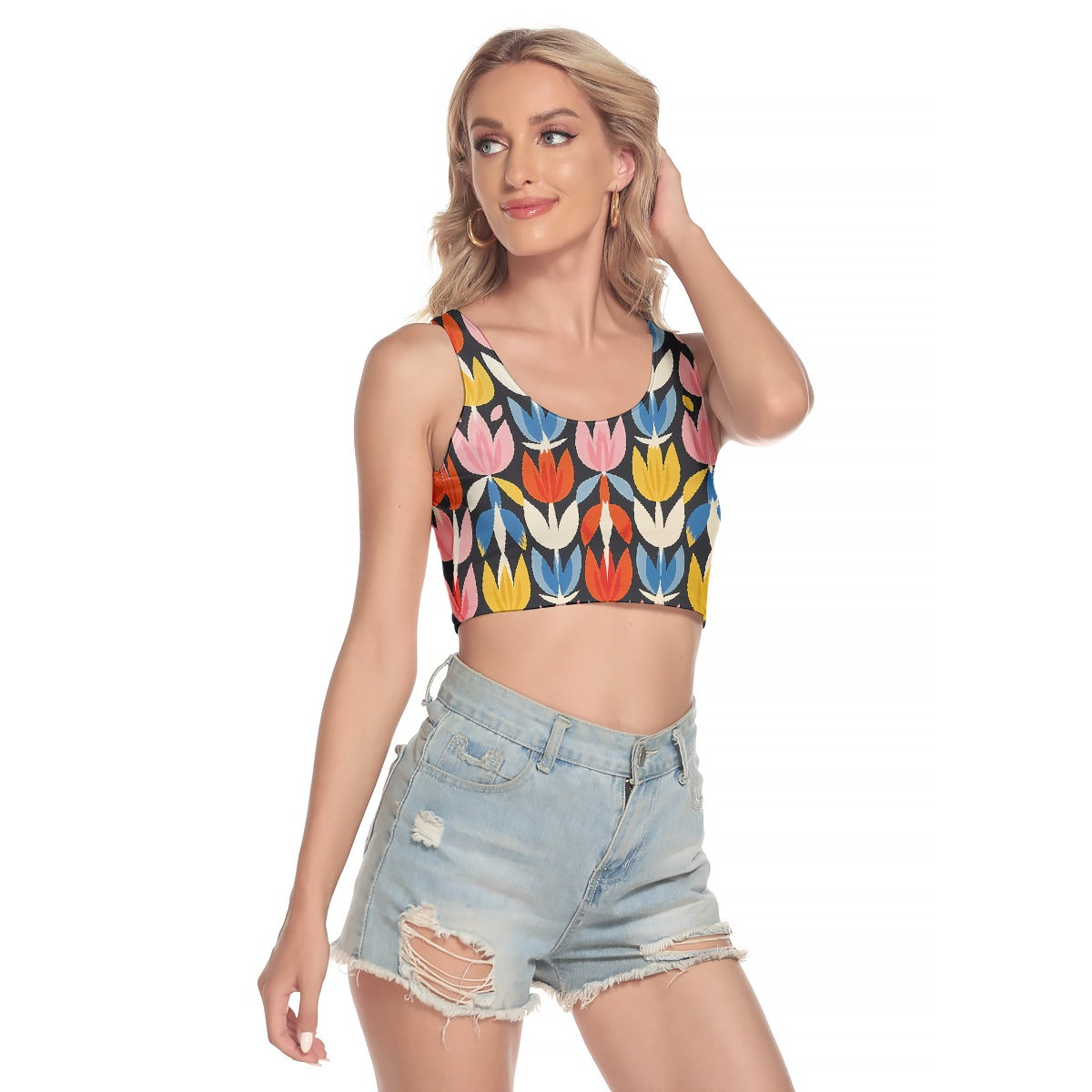 All-Over Print Women's Sport Crop Tank Top