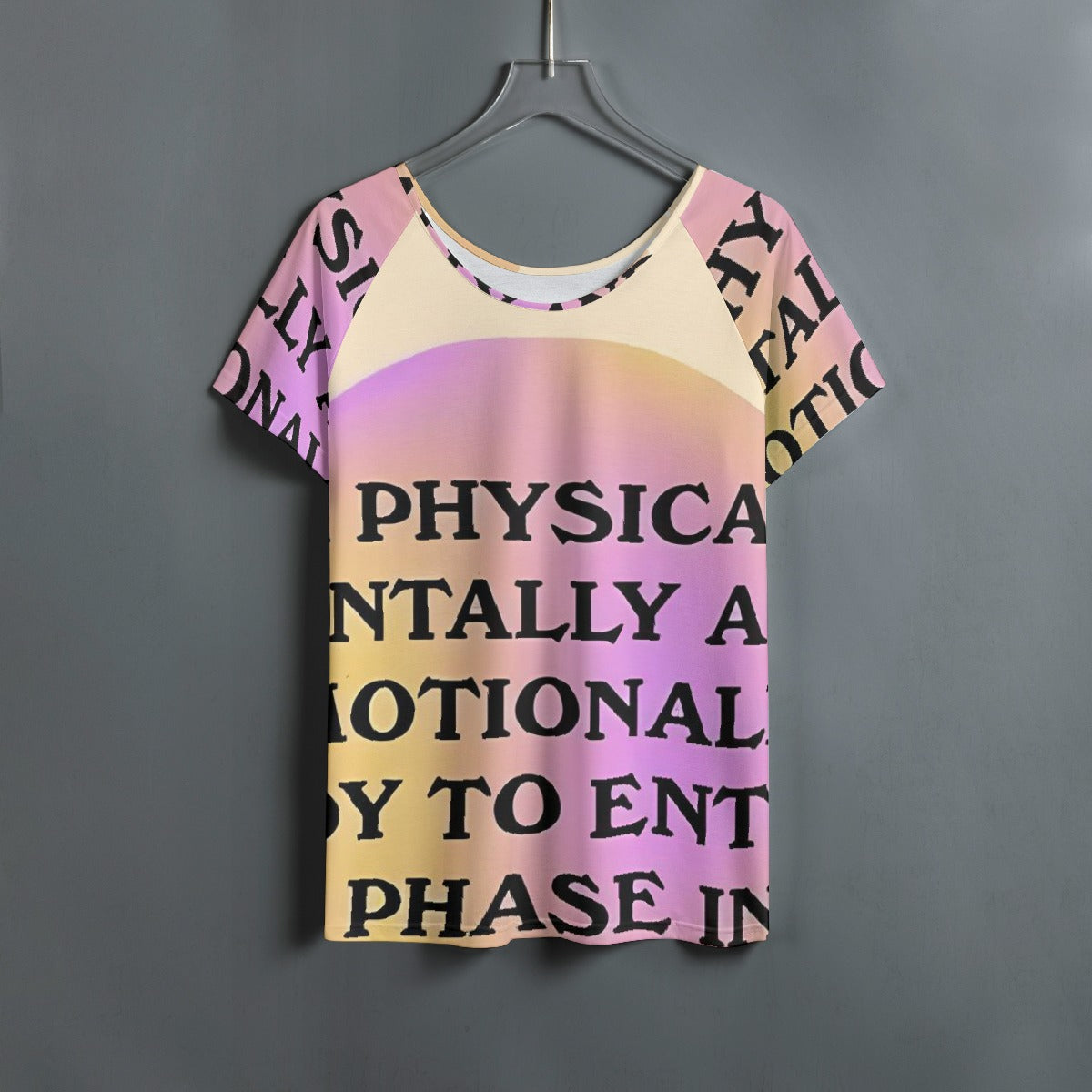 All-Over Print Women's Round Neck T-shirt With Raglan Sleeve