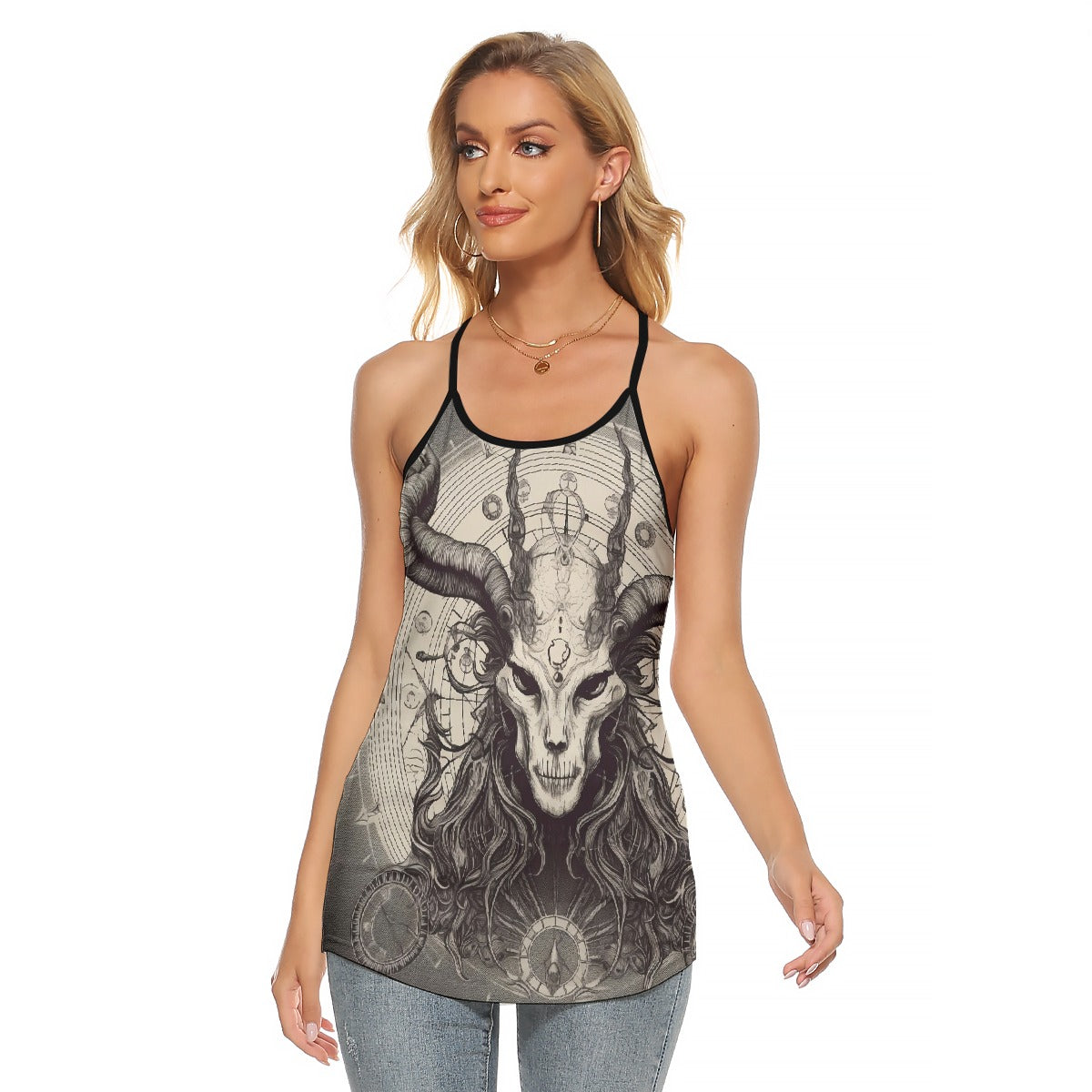 All-Over Print Women's Criss-Cross Open Back Tank Top