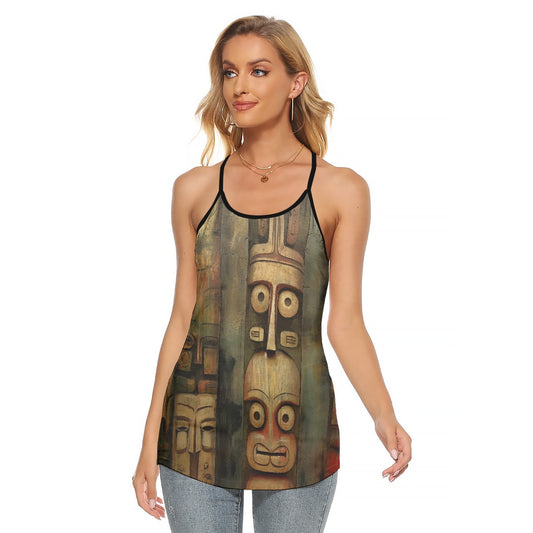 All-Over Print Women's Criss-Cross Open Back Tank Top