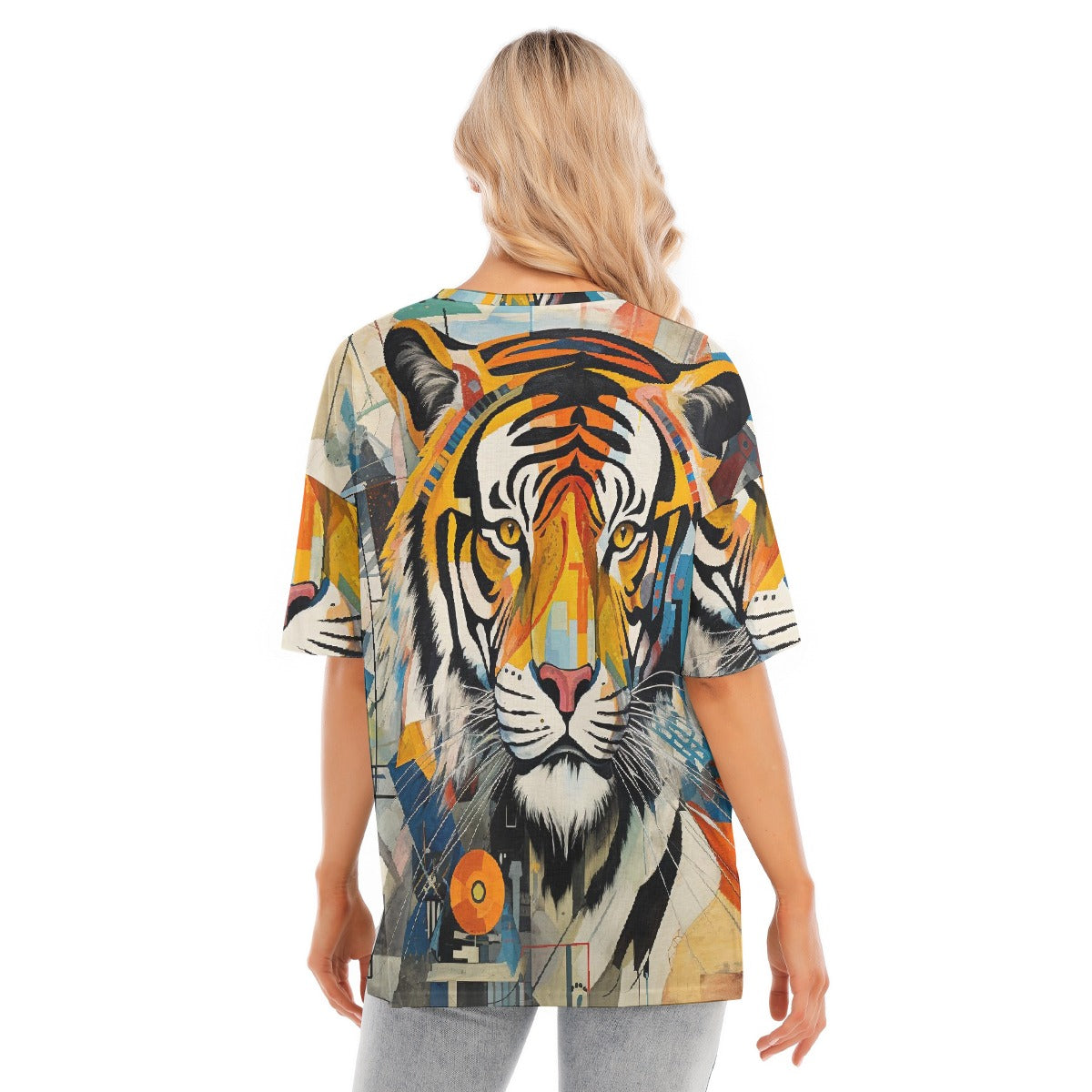 All-Over Print Women's Short Sleeves T-shirt With Hem Split