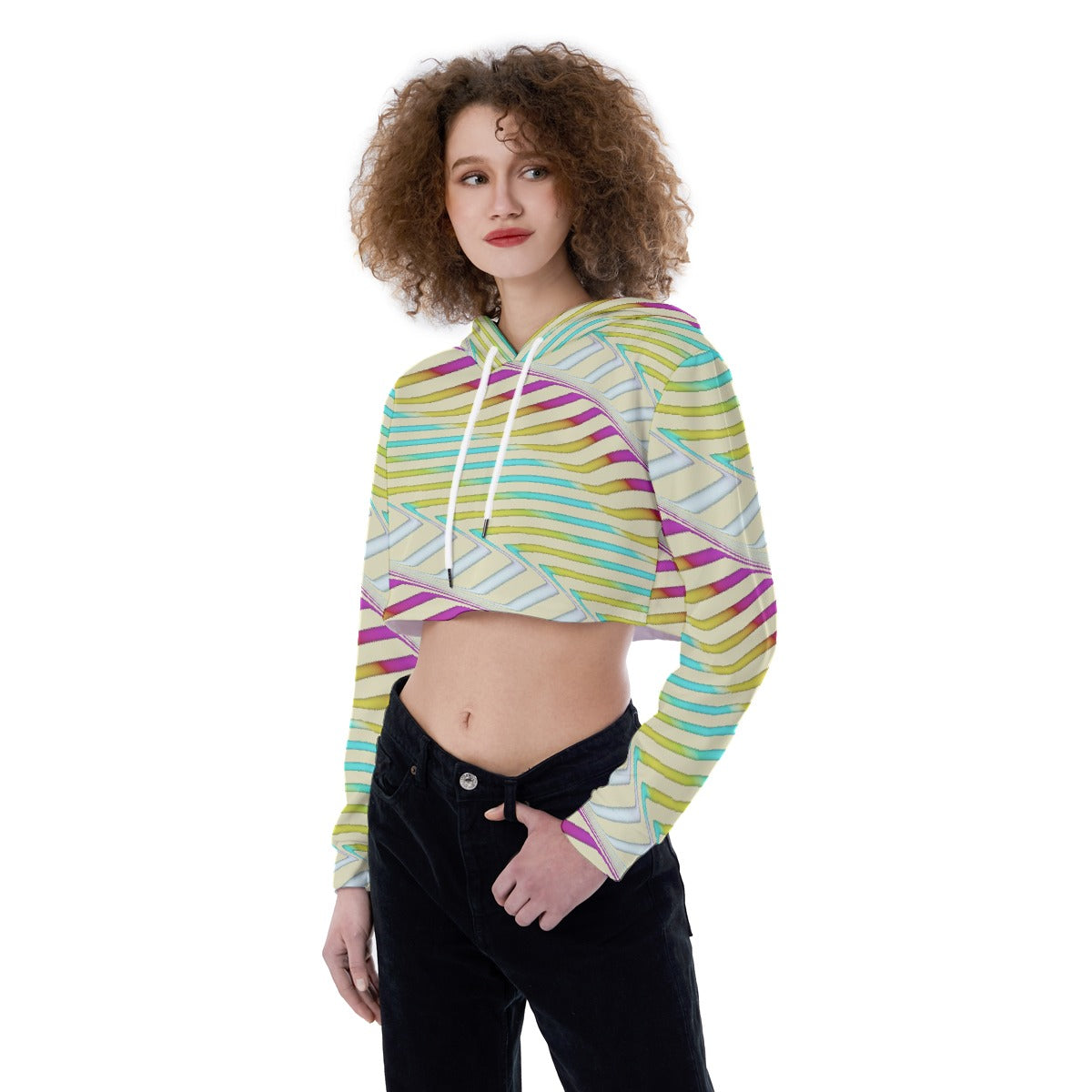 All-Over Print Women's Crop Top Hoodie