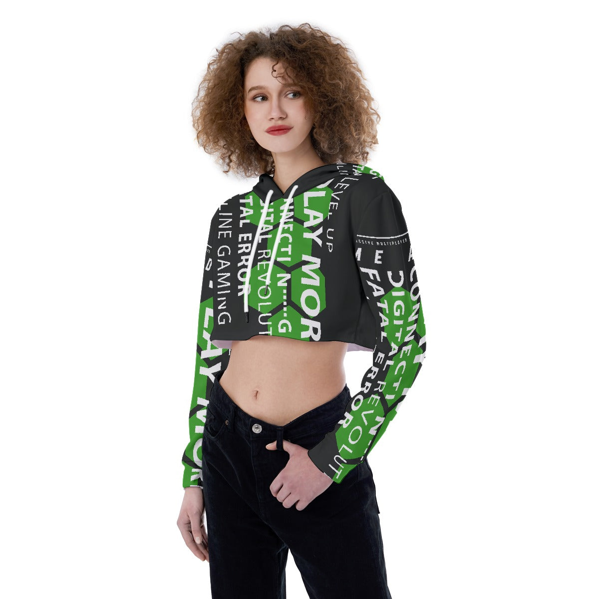 All-Over Print Women's Crop Top Hoodie