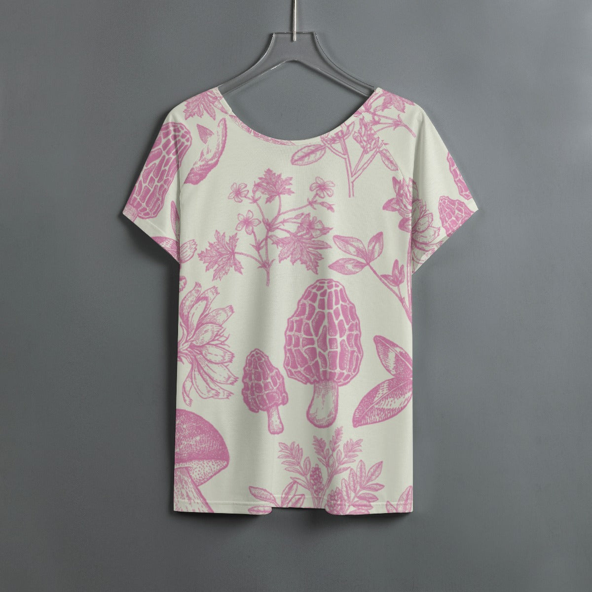 All-Over Print Women's Round Neck T-shirt With Raglan Sleeve