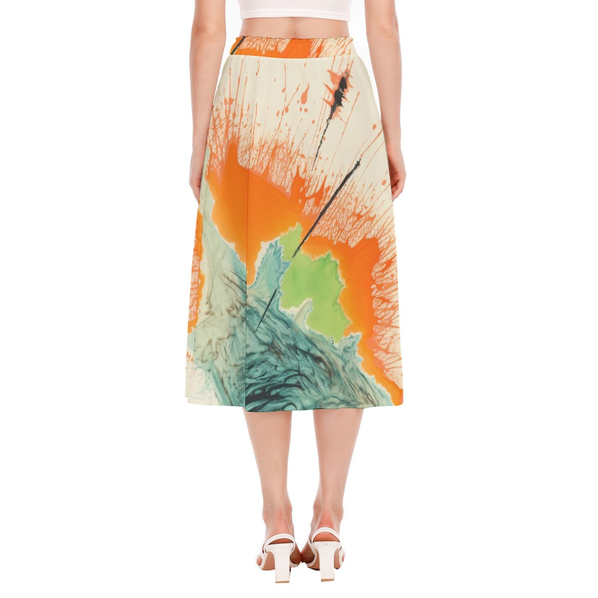 All-Over Print Women's Long Section Chiffon Skirt