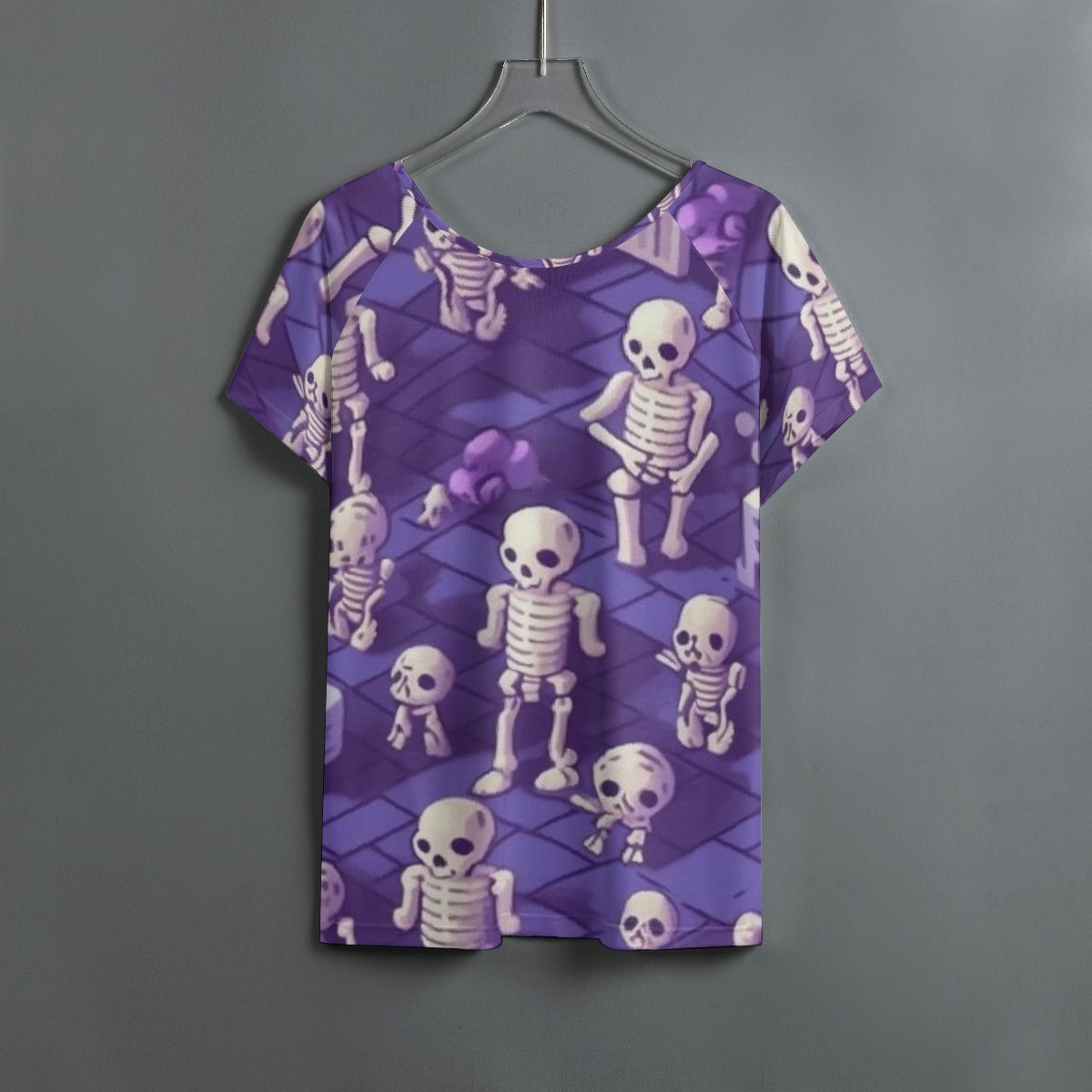 All-Over Print Women's Round Neck T-shirt With Raglan Sleeve