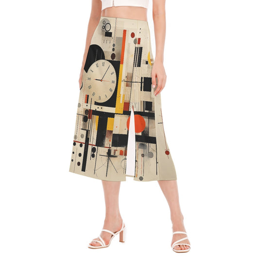 All-Over Print Women's High Slit Long Skirt
