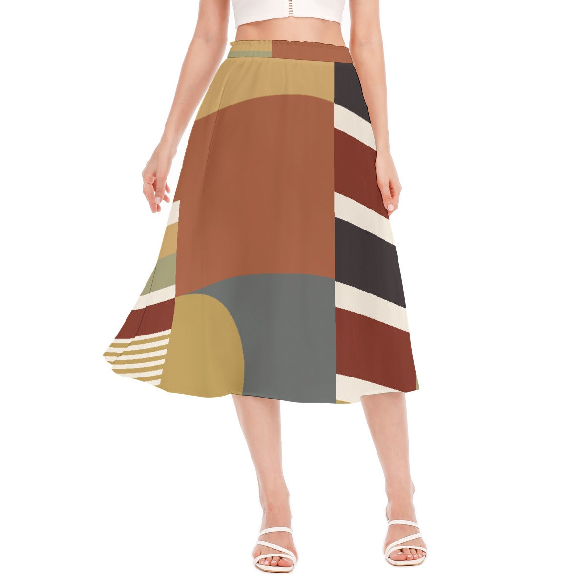 All-Over Print Women's Long Section Chiffon Skirt