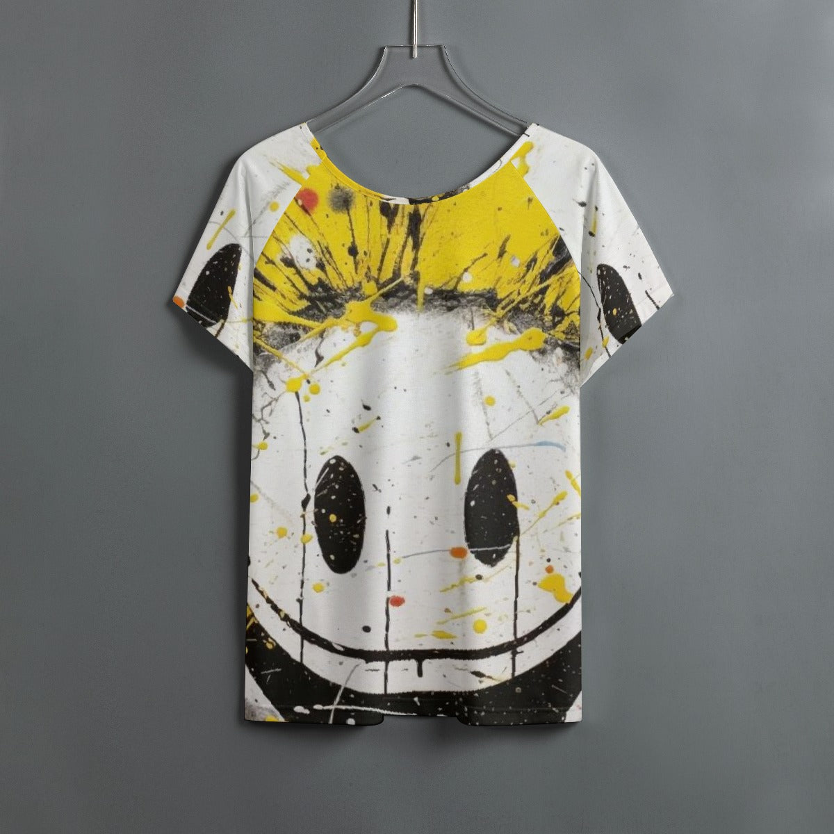 All-Over Print Women's Round Neck T-shirt With Raglan Sleeve