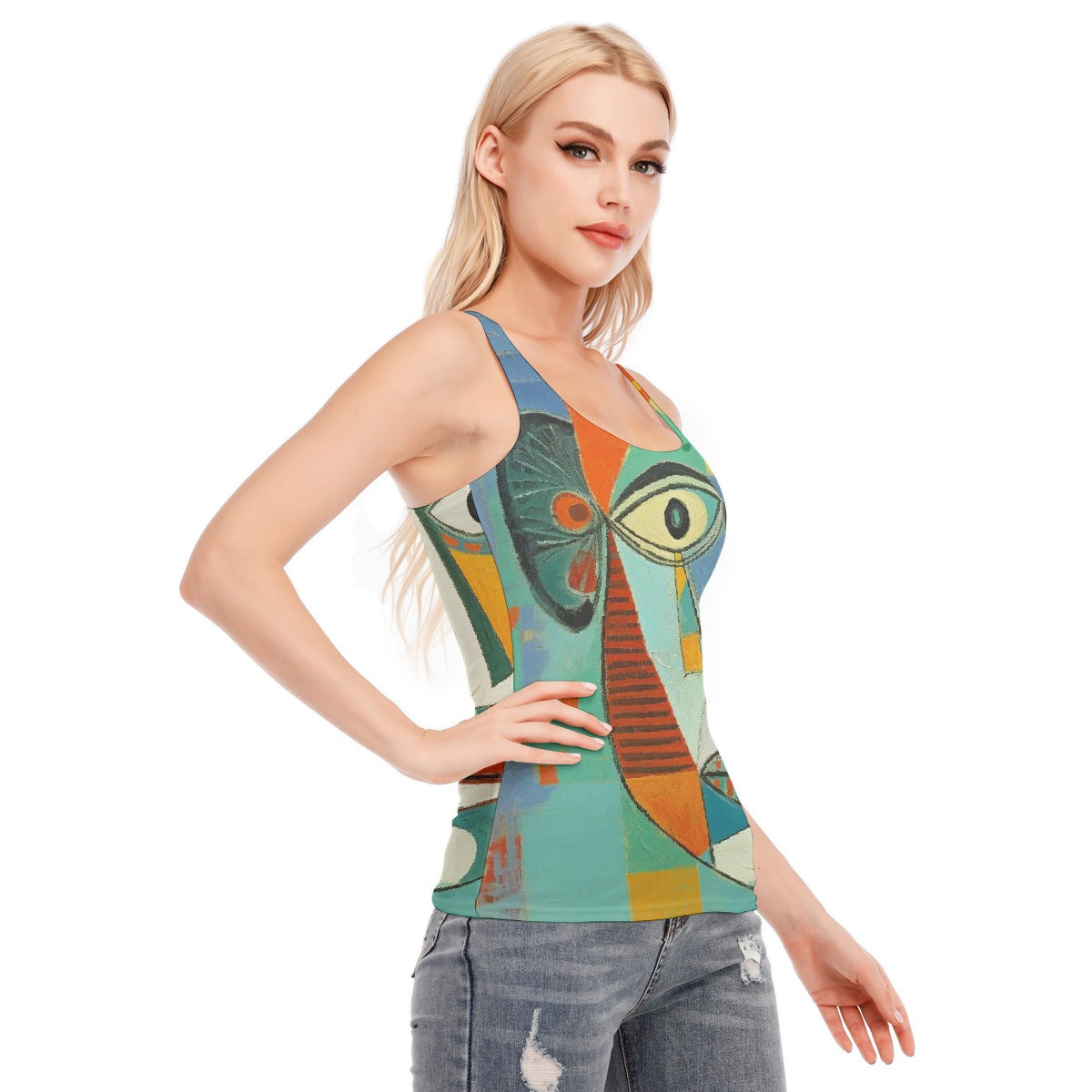 All-Over Print Women's Racer Vest | 190GSM Cotton