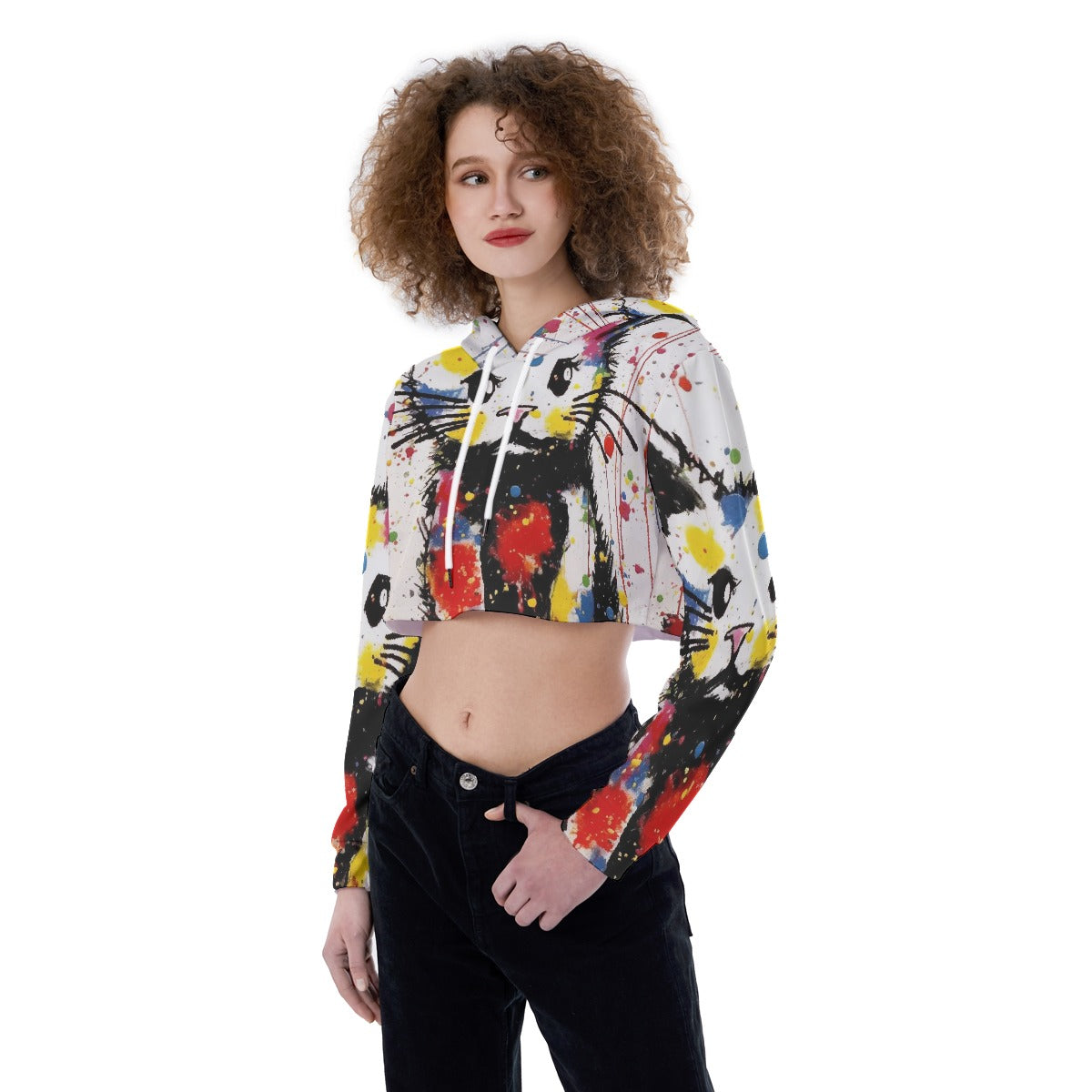 All-Over Print Women's Crop Top Hoodie