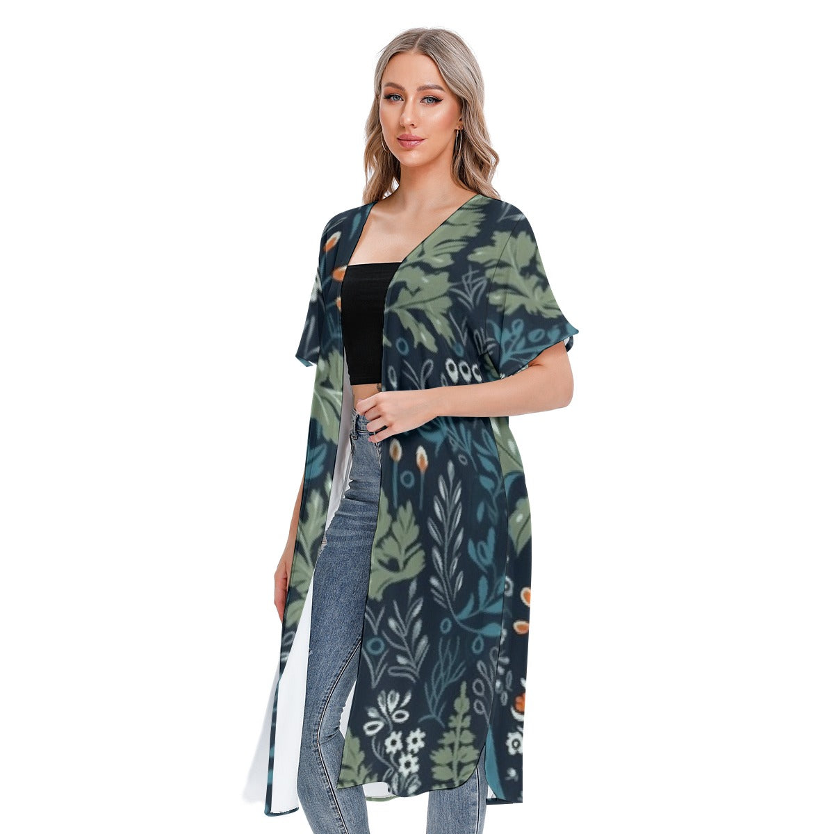 All-Over Print Women's Short Sleeve Cardigan