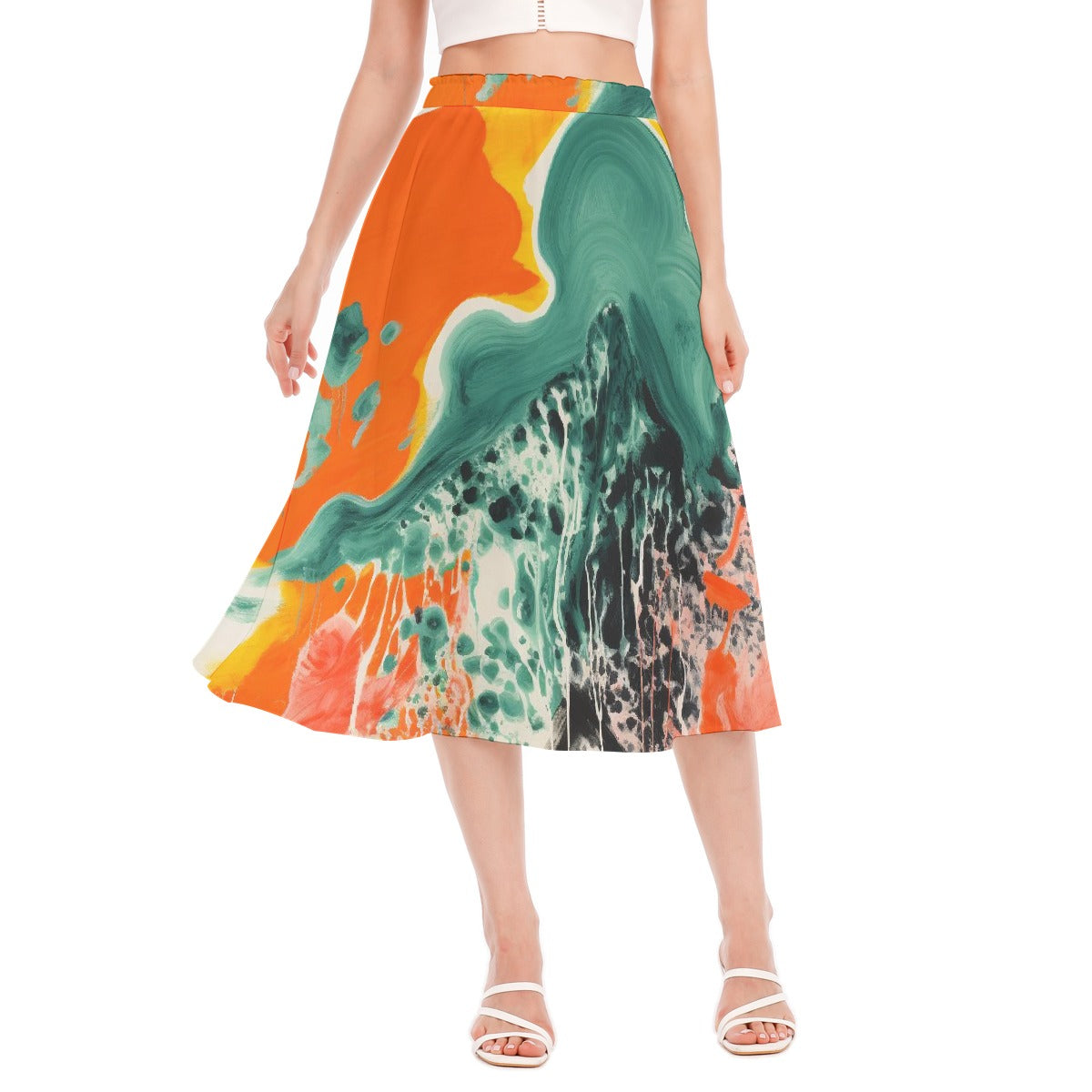 All-Over Print Women's Long Section Chiffon Skirt