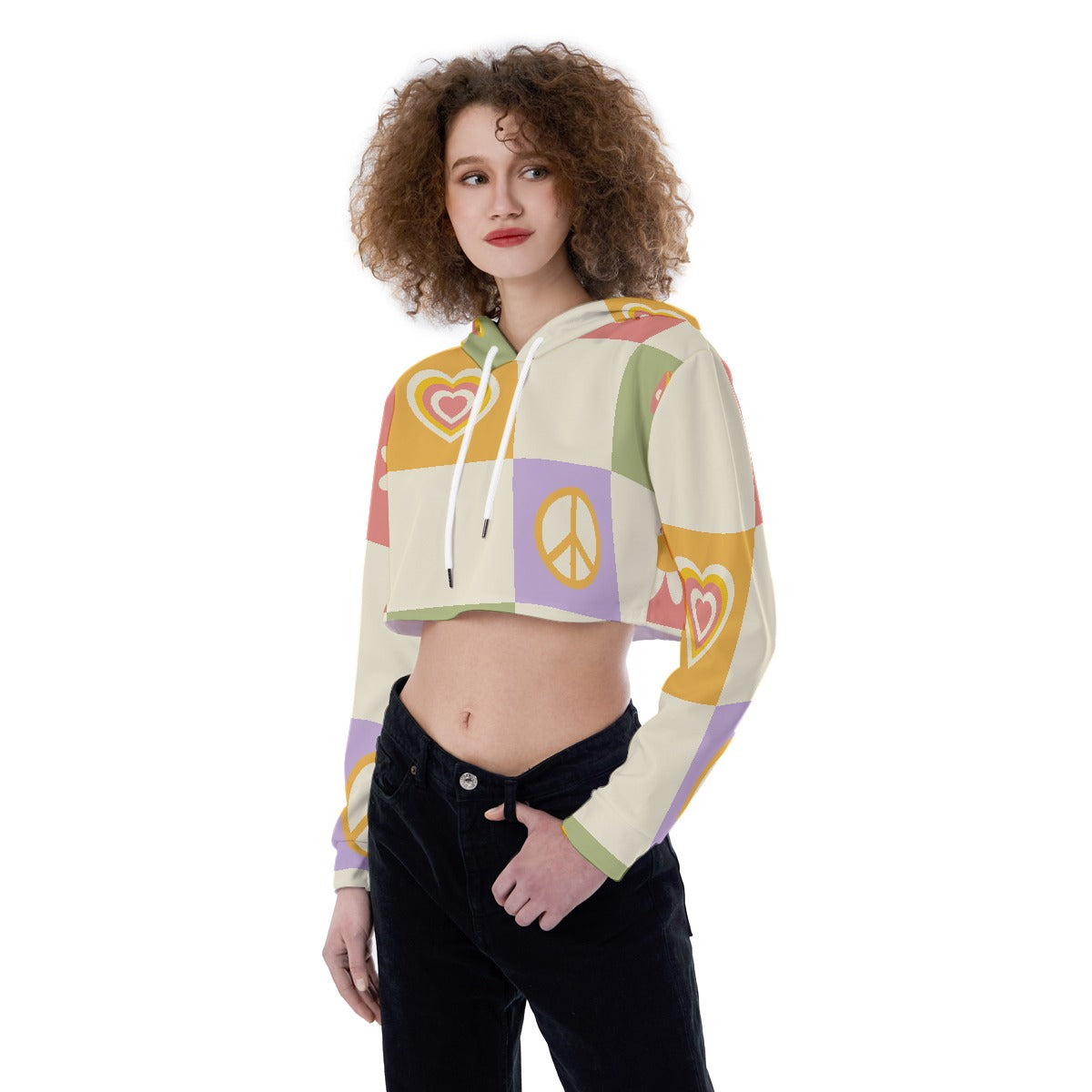 All-Over Print Women's Crop Top Hoodie