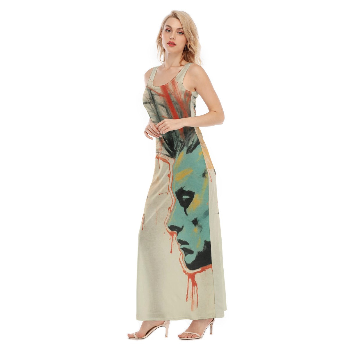 All-Over Print Women's Vest Dress | Length To Ankle