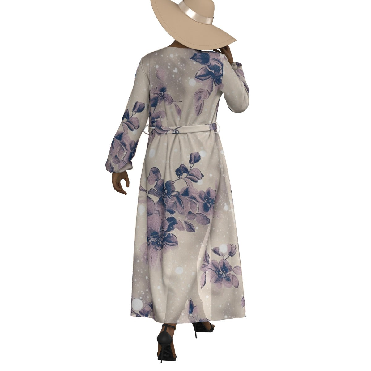 All-Over Print Women's Lace-up Chiffon Robe