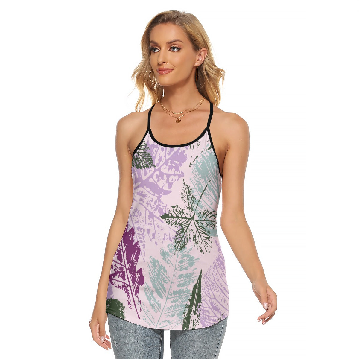 All-Over Print Women's Criss-Cross Open Back Tank Top
