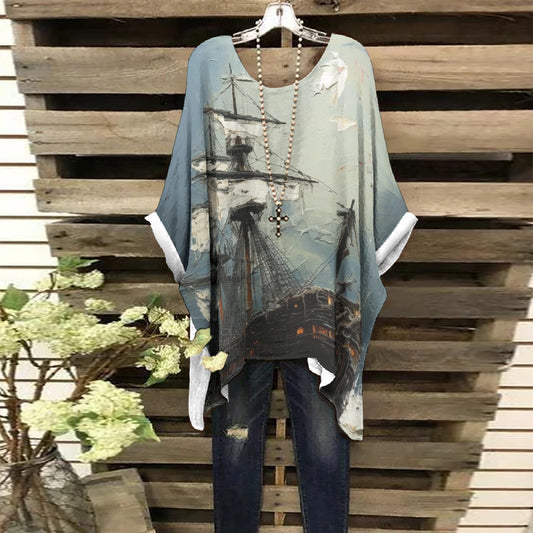 All-Over Print Women's Bat Sleeve Shirt