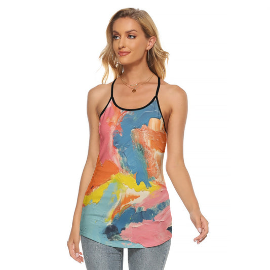 All-Over Print Women's Criss-Cross Open Back Tank Top