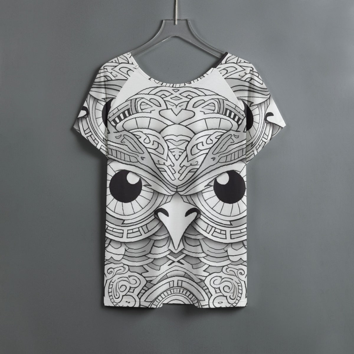 All-Over Print Women's Round Neck T-shirt With Raglan Sleeve